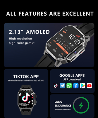 B22 4G Smart Watch 2.04 Inch AMOLED Screen 900mAh Battery