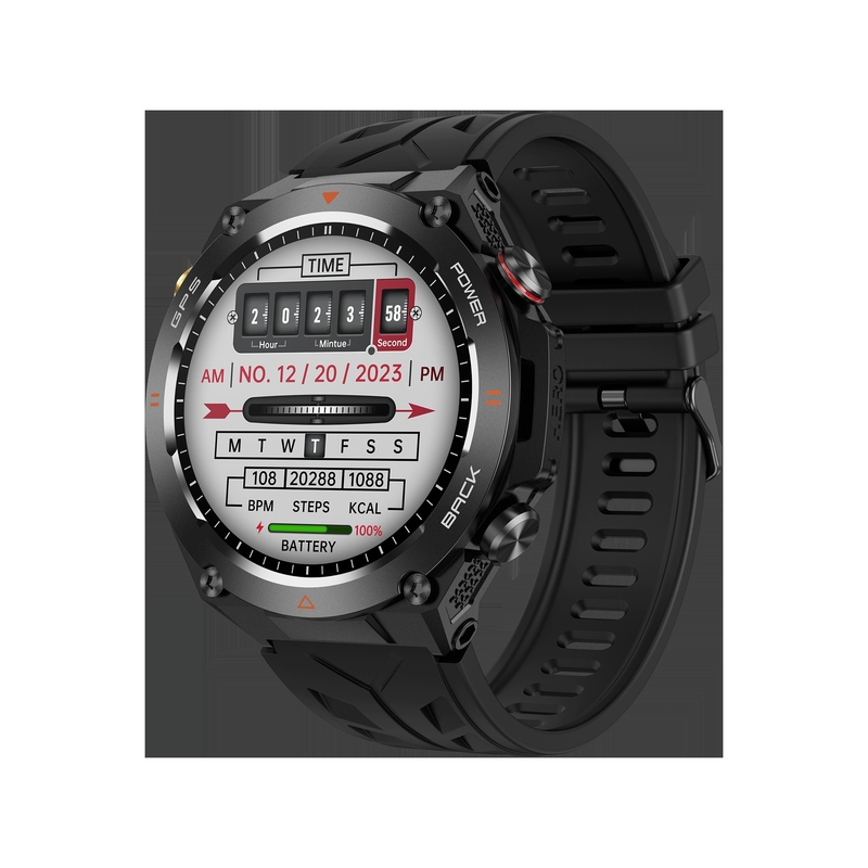 KC82 1.45'' IPS GPS Smart Watch with 650mAh Battery for Men Outdoor Sports