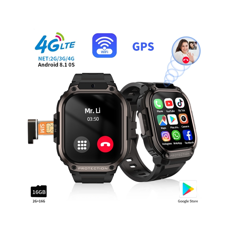 DM63 4G Android Smart Watch 2.13 Inch AMOLED IP68 Waterproof