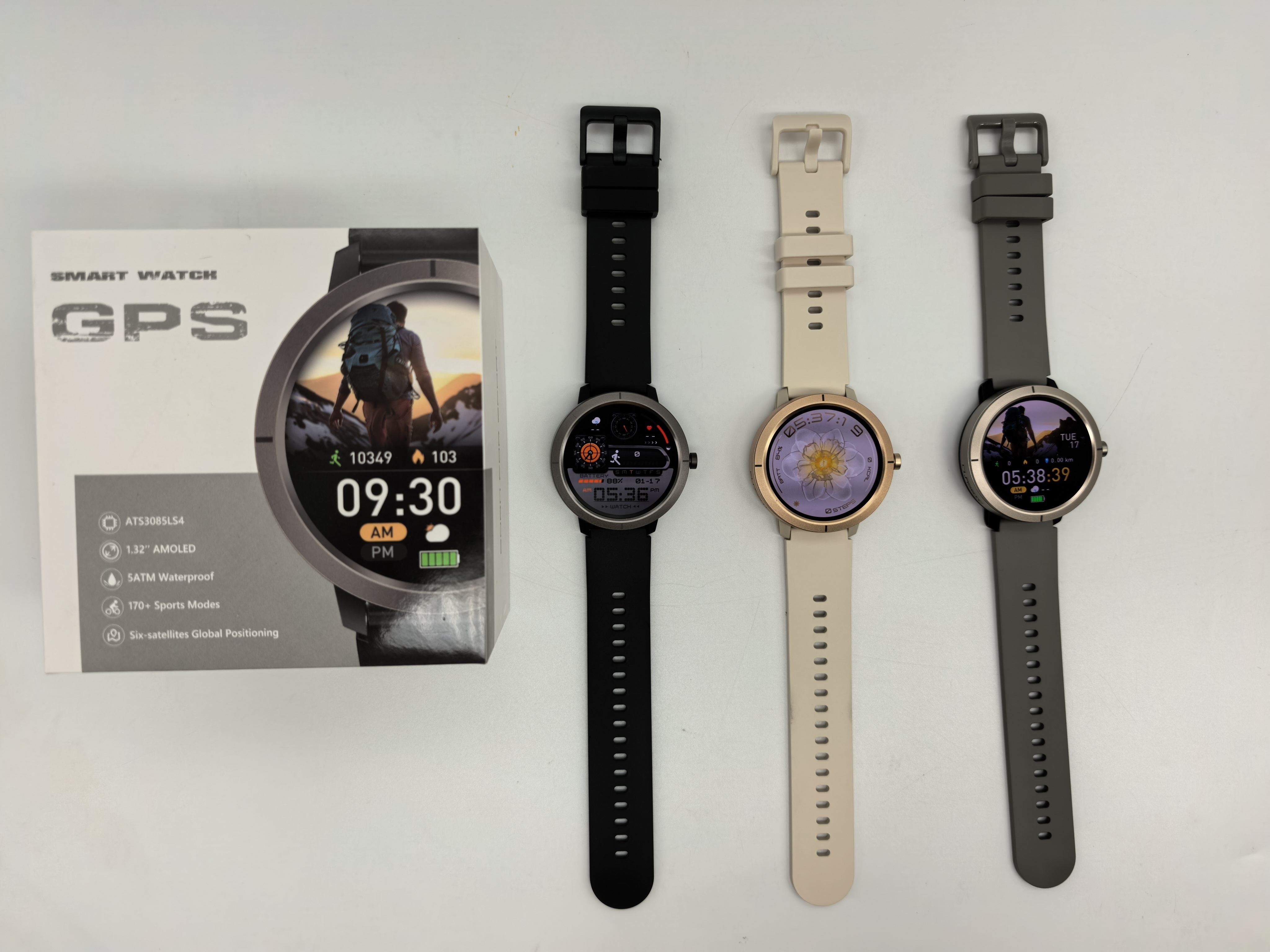 Outdoor 2025 150 Sport Compass GPS Smart Watch with 1.32-Inch AMOLED Display