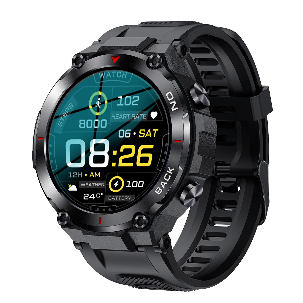 K37 GPS Smartwatch with AMOLED Display, Heart Rate & Blood Oxygen Monitoring