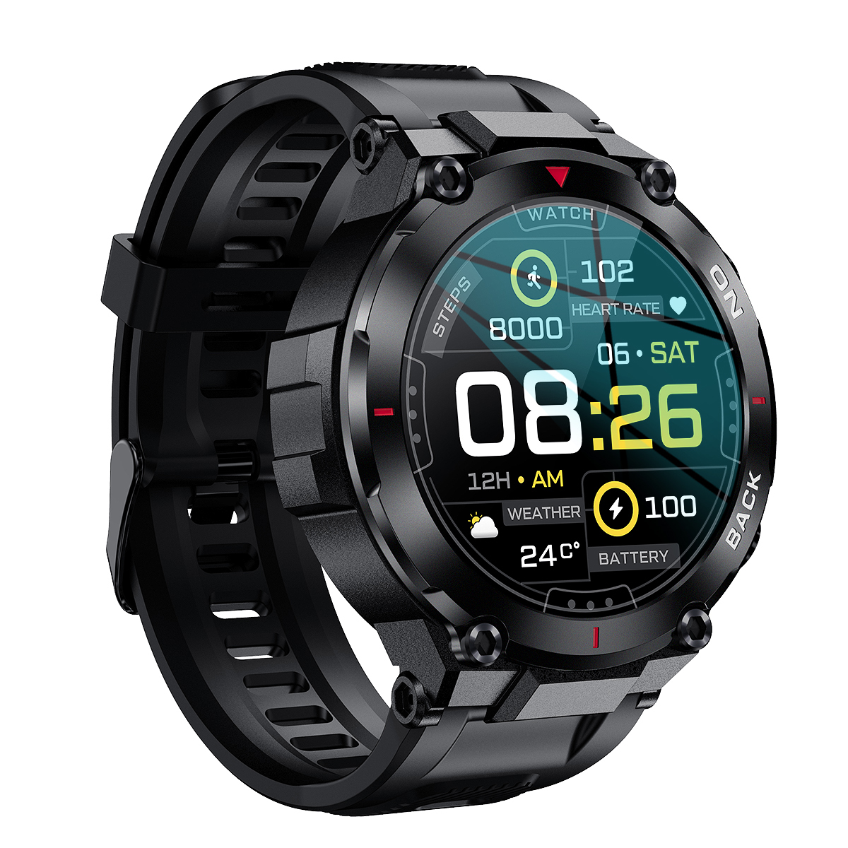K37 GPS Smartwatch with AMOLED Display, Heart Rate & Blood Oxygen Monitoring