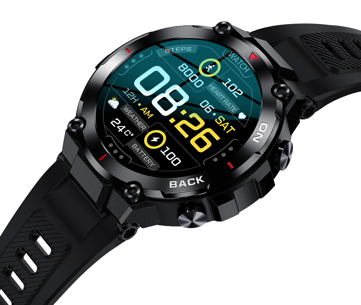 K37 GPS Smartwatch with AMOLED Display, Heart Rate & Blood Oxygen Monitoring