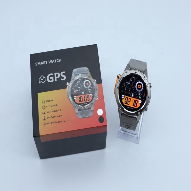 5ATM Waterproof GPS Smart Watch with 1.43-inch AMOLED Display and 170 Sports Modes