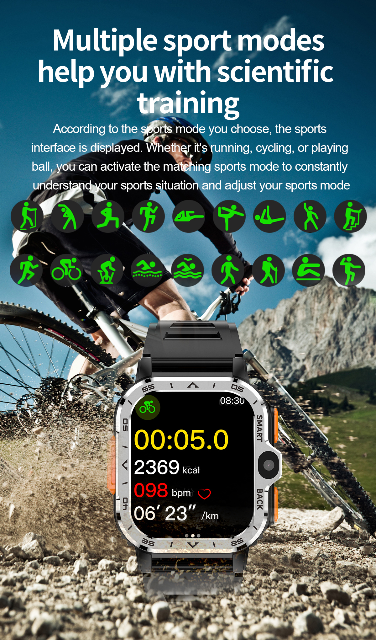 PGD 4G Smart Watch 2.03 Inch Screen 800mAh Battery Android 8.1