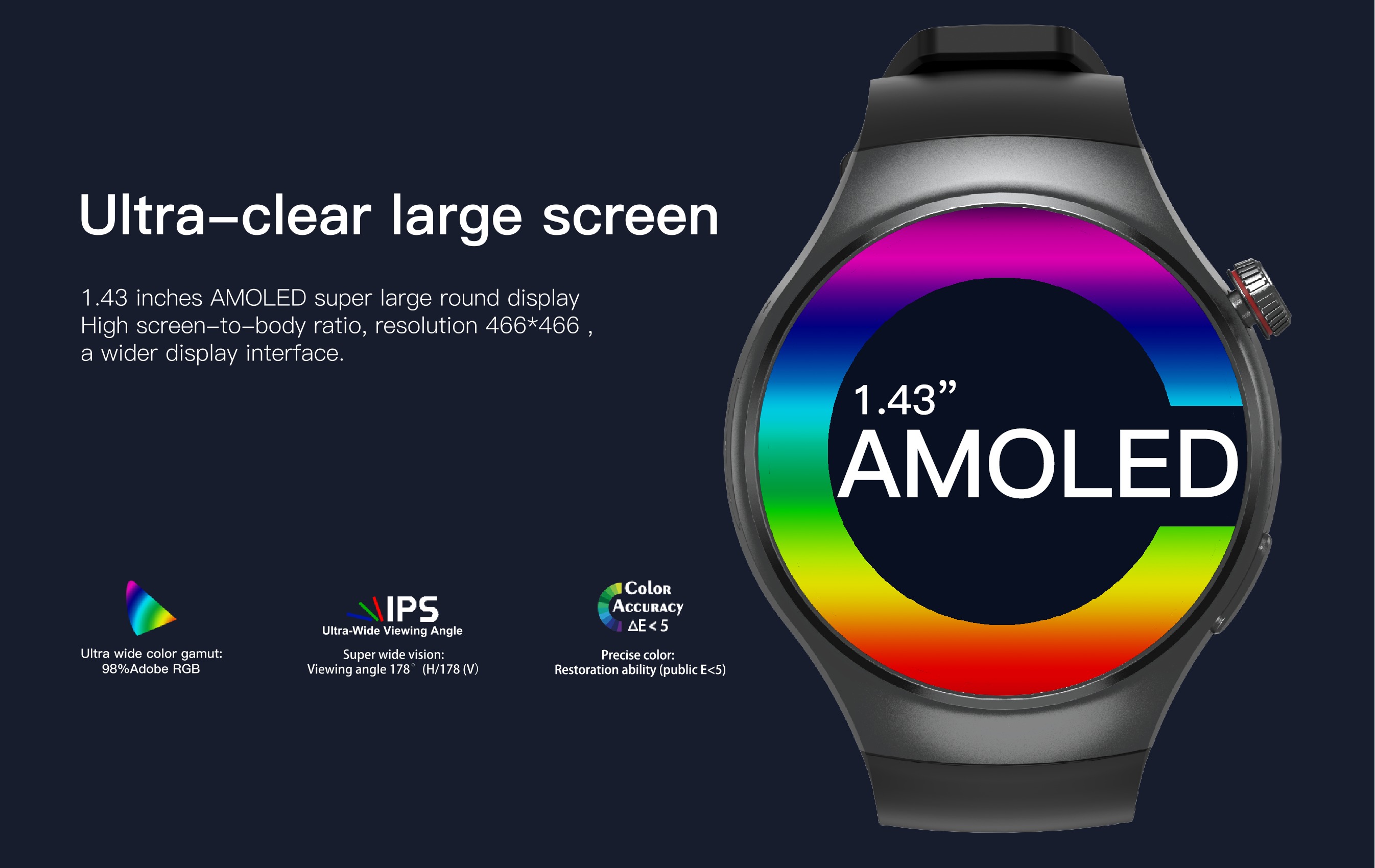 DM80 4G Smart Watch 1.43inch AMOLED 1000mAh IP68 Waterproof