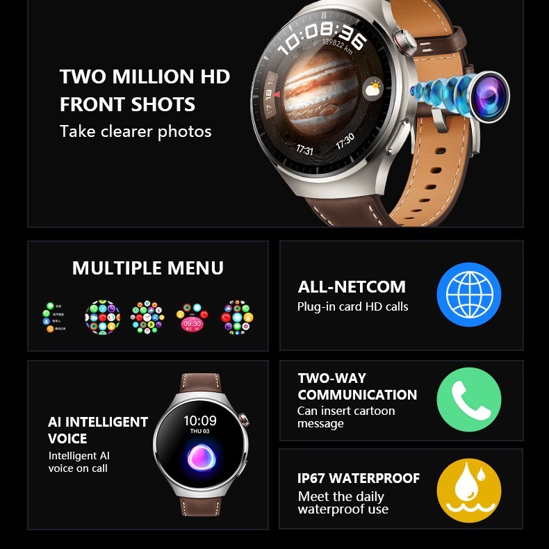 B14 4G Smart Watch 1.62 Inch OLED Screen IP67 Waterproof