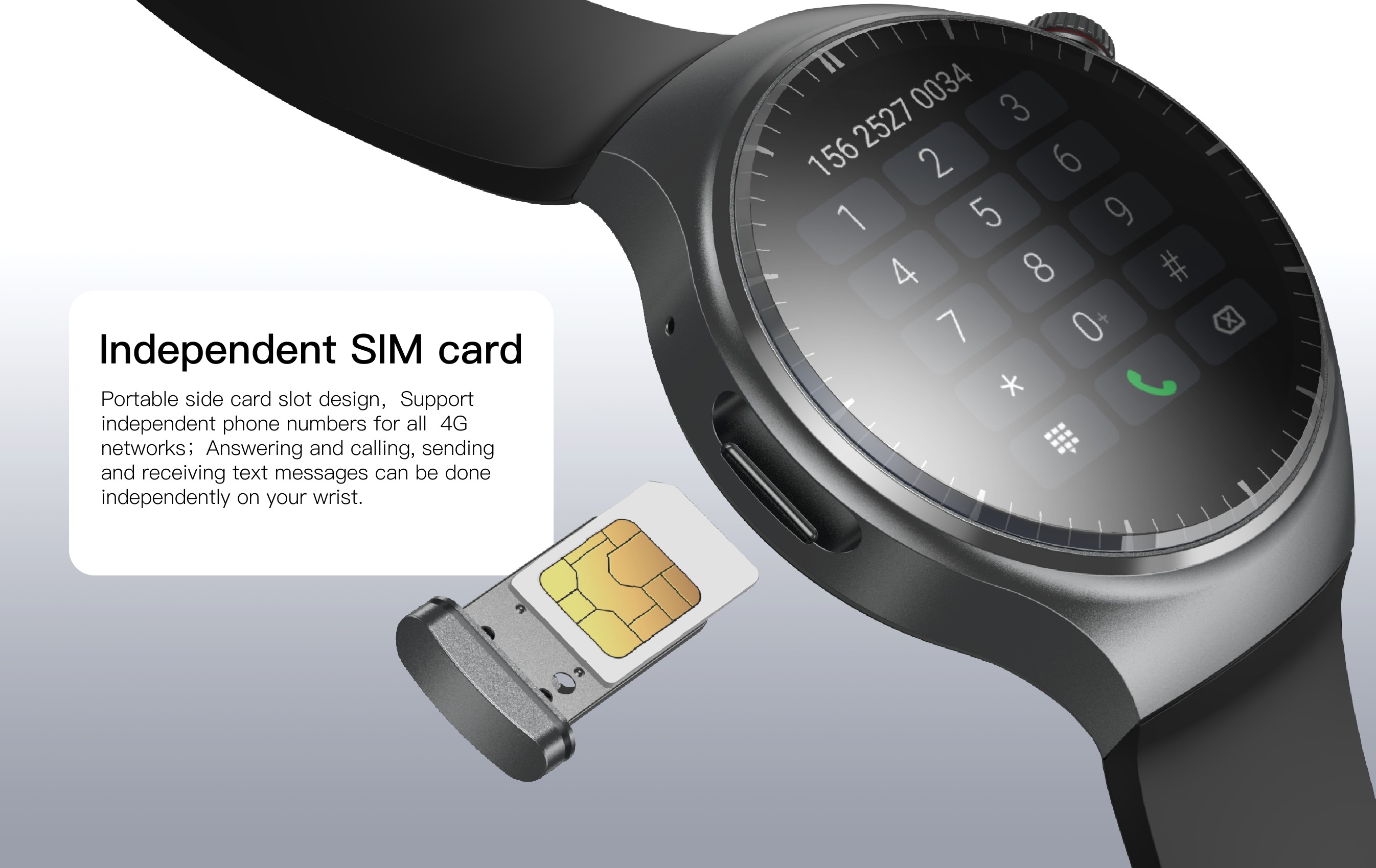 DM80 4G Smart Watch with 28mm AMOLED Screen and IP68 Waterproof