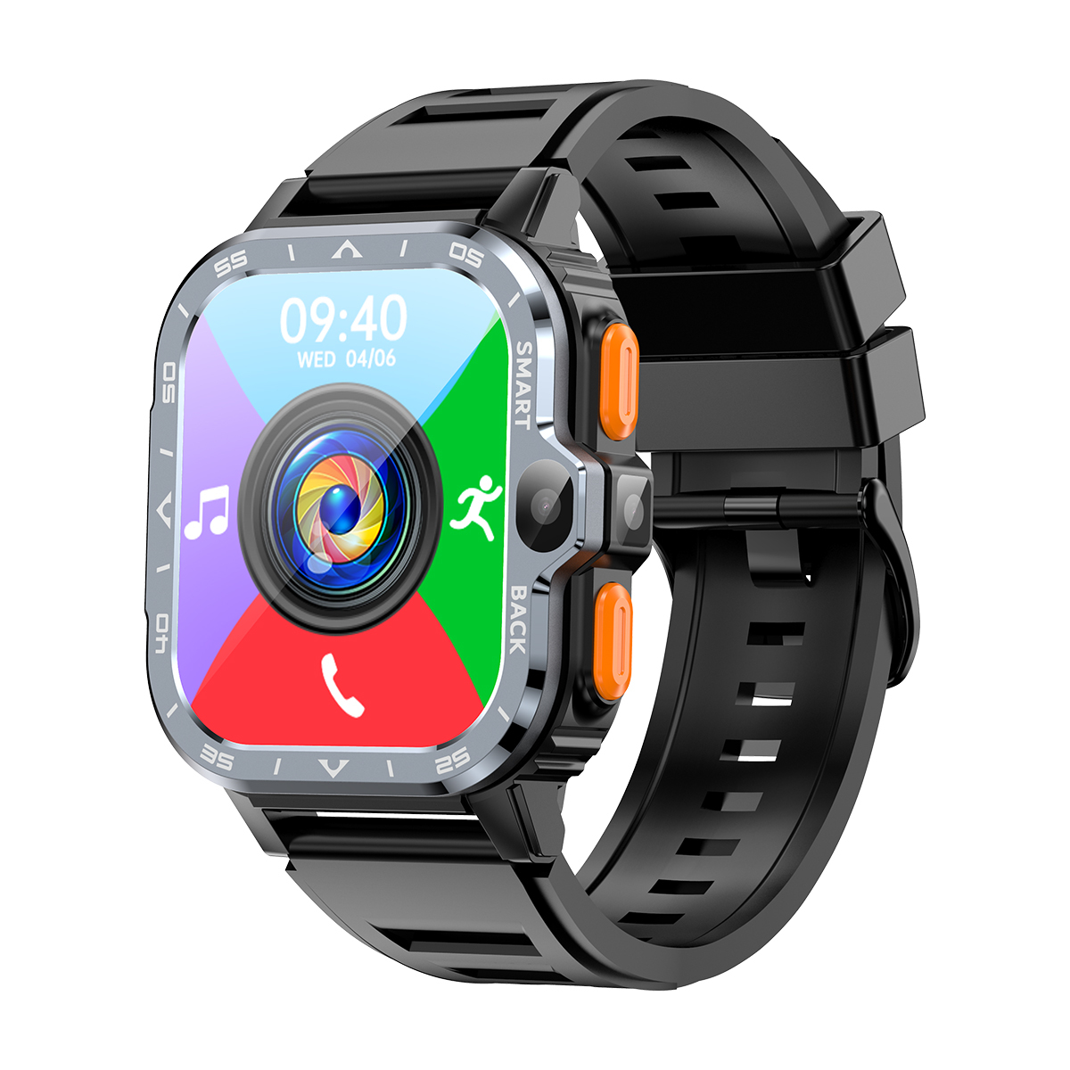 PGD 4G Smart Watch 1.99-inch HD IPS Screen 800mAh Battery IP67 Waterproof