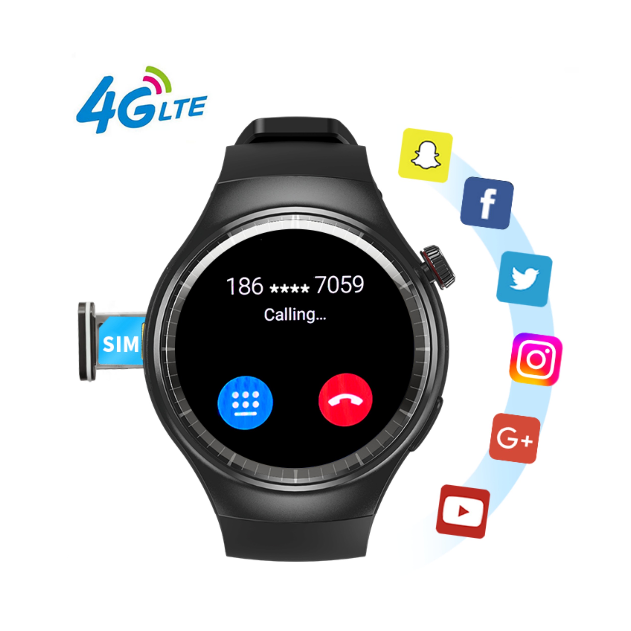 DM80 4G Smart Watch 1.43 Inch AMOLED Screen Android 8.1 1000mAh Battery